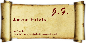 Janzer Fulvia névjegykártya